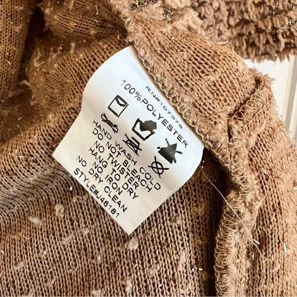 Teddy Bear Tan Sweater with pockets Small - Picture 8 of 11